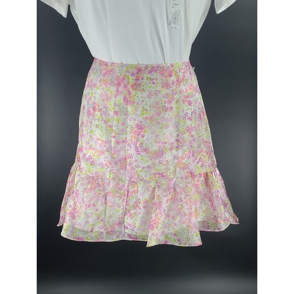 Wildfox floral ruffle bottom skirt Sm fairy feminine sorority dainty feminine - Picture 10 of 12